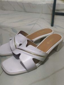 Stylish White Block Heels