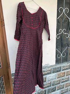 Elegant Floral Print Kurta Dress