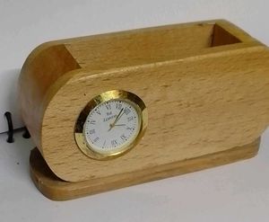 Wooden Desk Pen stand with Roman Numerals
