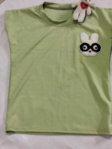 Cute Bunny Applique T-Shirt