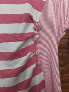 Alternate Pink And White Colour Cute Top