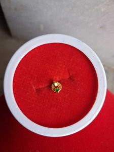 Gold Nose Pin with Green Stone