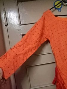 Orange Kurta With Dupatta