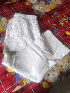 White Cotton Palazzo Pants