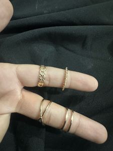 Gold Ring Set - Trendy Styles 4 Pcs