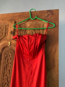 Urbanic Red Slit Cocktail Gown