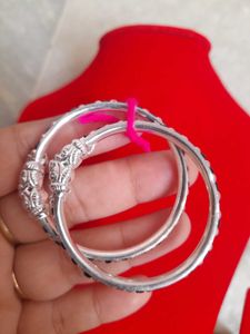 Elegant Silver Bangles Set