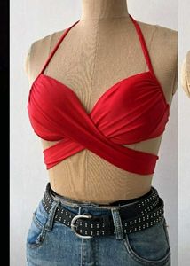 hot red bikini top
