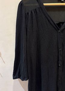 Black Button-Down Top