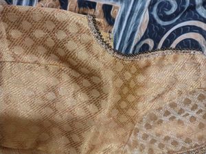 Orange Saree with Mirror Work