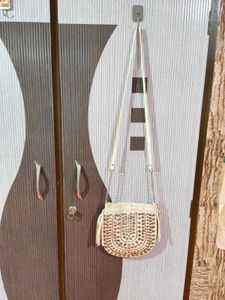 Faux Leather Studded Fringe Crossbody Bag