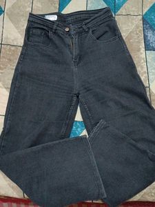 Stylish Grey Wide Leg Jeans