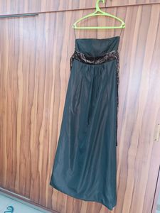 Imported Black Gown With Brown Shining