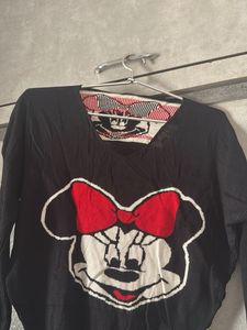 Minnie Mouse Black Knit Sweater