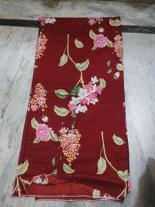 Maroon Floral leaf Print Double bed Sheet