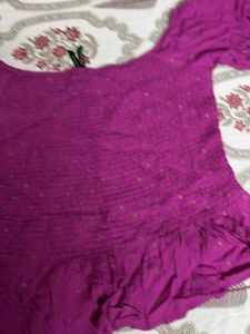 Purple Smocked Off-Shoulder Top