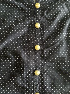 Women's Navy Blue Polka Dot Kurta