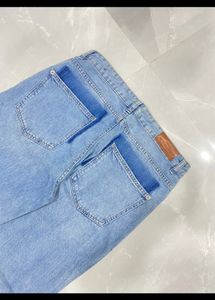 Mango Blue Washed Mom Jeans