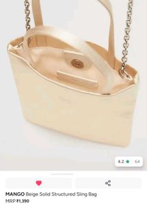 MANGO Beige Structured Sling Bag