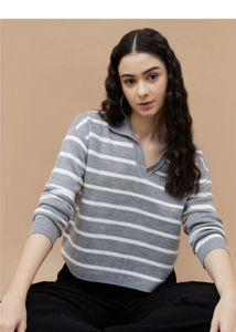 Striped Collared Sweater