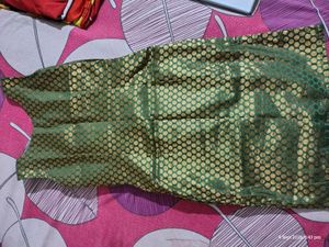 Green Gold Polka Dot Kurta &amp; Pink Pants Set