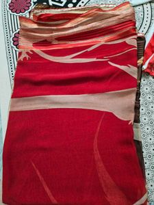 Elegant Red &amp; Grey Printed Saree