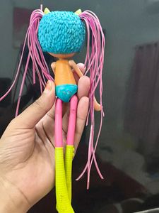 Cute Doll with Pink Hair and Blue Outfit