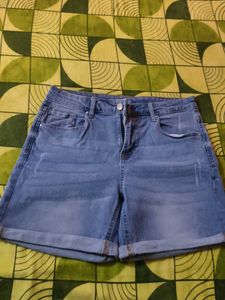 Denim Cuffed Jean Shorts