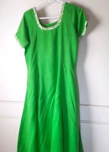 Unused Fluroscent green Kurti with Lace Trim