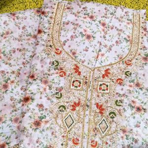 Embroidered Floral dress material