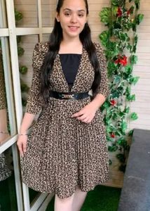 Leopard Print Fit & Flare Dress