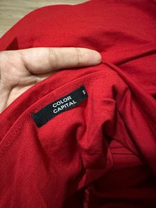 Red Strapless Ruched Bodycon Dress