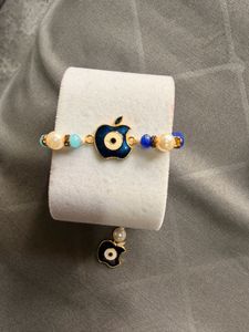 Chic Large Hoop Earrings and evileye bracelet