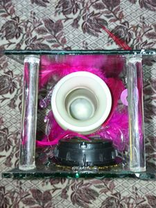 Glass Vase With Clock