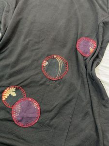 Unique Black Patchwork Tunic Top