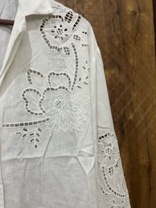 White Embroidered Button-Down Shirt(Brand New)