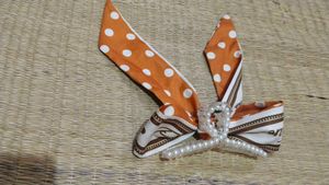 Combo of Chic Polka Dot Scarf hair clip + White fa