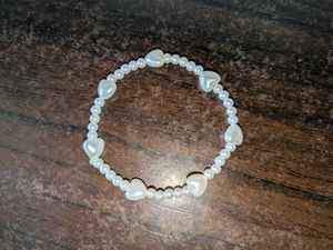 Chic Pearl &amp; Heart Charm Bracelet