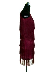 Maroon Fringe Flapper Dress