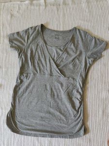 Gray Maternity Nursing Top