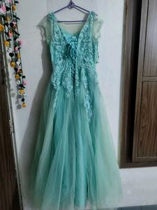Beautiful Teal Embellished Gown