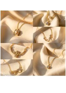 99 per piece New Elegant Gold Leaf Pendant Necklac