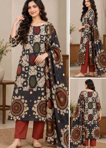 Printed Kurta Set with Dupatta(unstitched)