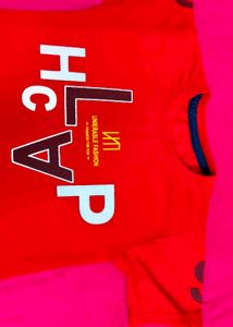 #buy 1 get one Red &black Graphic Print T-Shi
