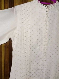 🤍Kurta Set ✨white and golden