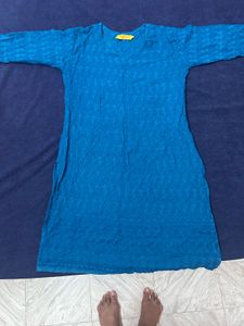 Blue Textured Kurta