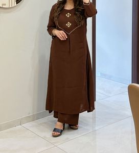 Elegant Brown Embroidered Kurta