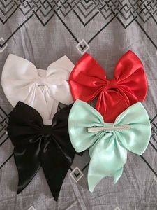 Set of 4 Satin Bow Hair Clips