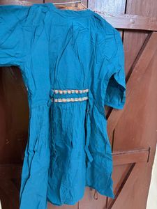 Teal Embroidered dress