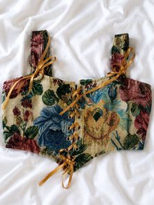 Floral Brocade Corset Top